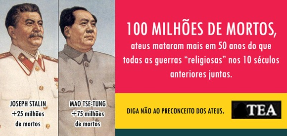 Ateus já mataram mais de 100 milhões de pessoas!